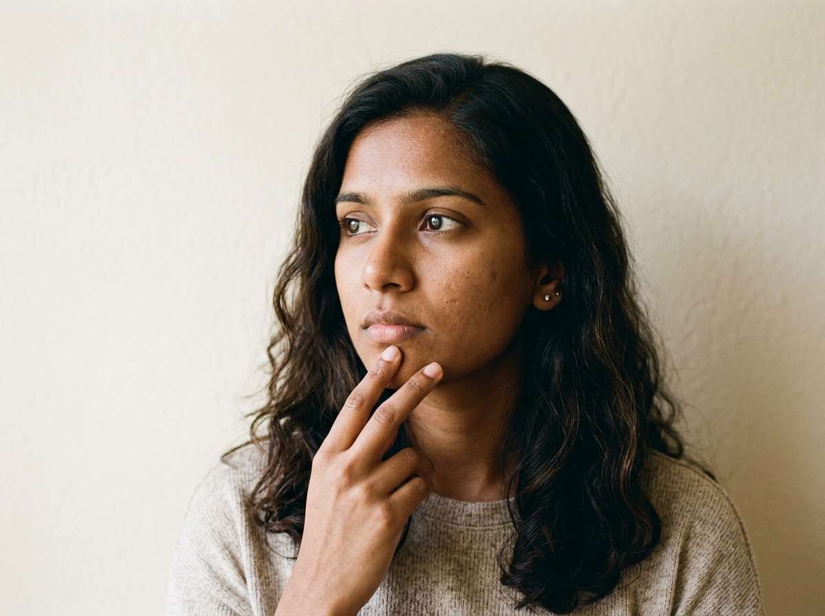 A young woman considering which program to choose